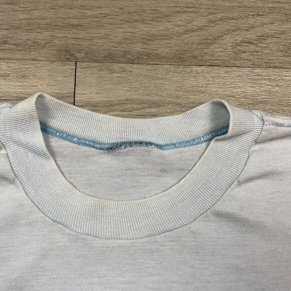 Vintage Shirt Mens Large Blue Hershey Chocolate Promo 80s Single Stitch - Picture 8 of 16